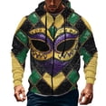 thumbnail image 2 of Resicozy Mardi Gras Full-Zip Up Hooded Casual Sweatshirts with Pockets Long Sleeve Sweatshirt Sports 2026 Hooded Jacket Navy M, 2 of 5
