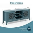thumbnail image 3 of Costway TV Stand for TVs up to 65" with 3-Position Adjustable Shelves Tempered Glass Doors Teal Blue, 3 of 10