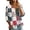 Dark Purple, variant on Women's Patchwork Floral Print 3/4 Sleeve Henley Top - V-Neck Button Tunic Blouse, Loose Fit Boho Casual Summer Shirt for Vacation, Beach, Daily Wear Army Green S