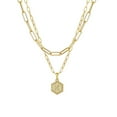 thumbnail image 2 of Xihbxyly Collar Chapado En Oro, Elegante Colgante con Inicial En Capas, Cadena con Diseño Hexagonal, Longitudes Ajustables para Un Estilo Versátil, Un Regalo Especial para Mujer, Perfecto para Ocasio, 2 of 2