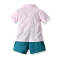 thumbnail image 2 of Letdown Toddler Baby Boy Summer Clothes 2PCS : Casual Lapel Short Sleeve Polo T-Shirt + Solid Color Shorts Summer Outfits 6 12 18 24 Months 2 3 4 5 Years, 2 of 7