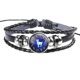 thumbnail image 1 of Moda Hombres Mujeres Constelación 12 Signo del Zodiaco Pulseras Punk Tejido de cuero, 1 of 2
