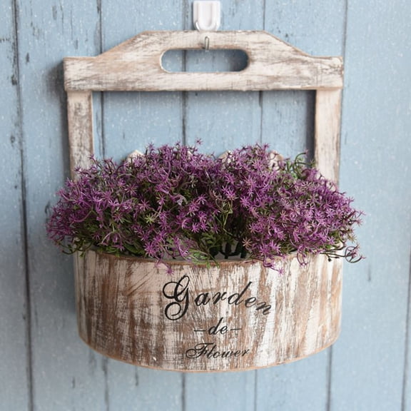 Wall Mounted Planter Hanging Decorative Rattan Frame for Indoor Outdoor Garden Floral Display