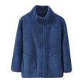 thumbnail image 2 of NAISIBABY Boys Girls Plush Jacket, Zip Up Thicken Warm Stand Up Collar Winter Clothes Fleece Coat Blue 9-11T, 2 of 3