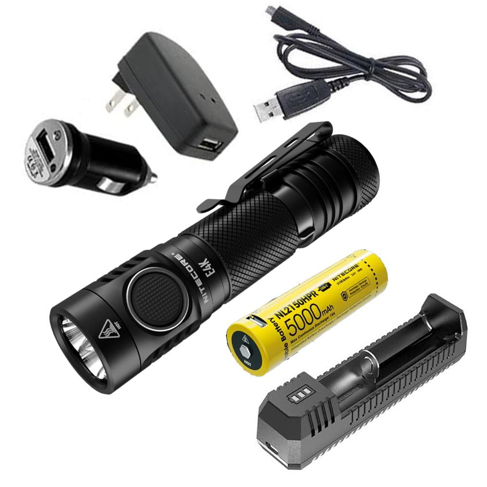 Combo: NITECORE E4K Next generation 21700 Compact EDC Flashlight -4400 .