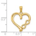 thumbnail image 2 of 14k Yellow Gold Infinity Symbol Heart Necklace Charm Pendant Love, 2 of 6