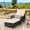Mix brown, Beige, variant on Costway PE Rattan Chaise Lounge Chair Armrest Recliner Adjustable Pillow