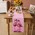 thumbnail image 2 of Valentine's Day Table Runner - 120 Inch Long Flamingos Roses Love Romance Ombre Pink Cotton and Linen Blended Dress Scarves Farmhouse Table Runner for Kitchen Dining, Coffee Table, 13" x 120", 2 of 8