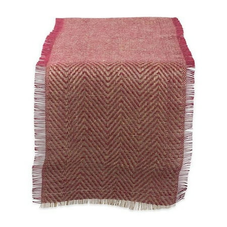 

14 x 108 in. Chevron Burlap Table Runner - Barn Red