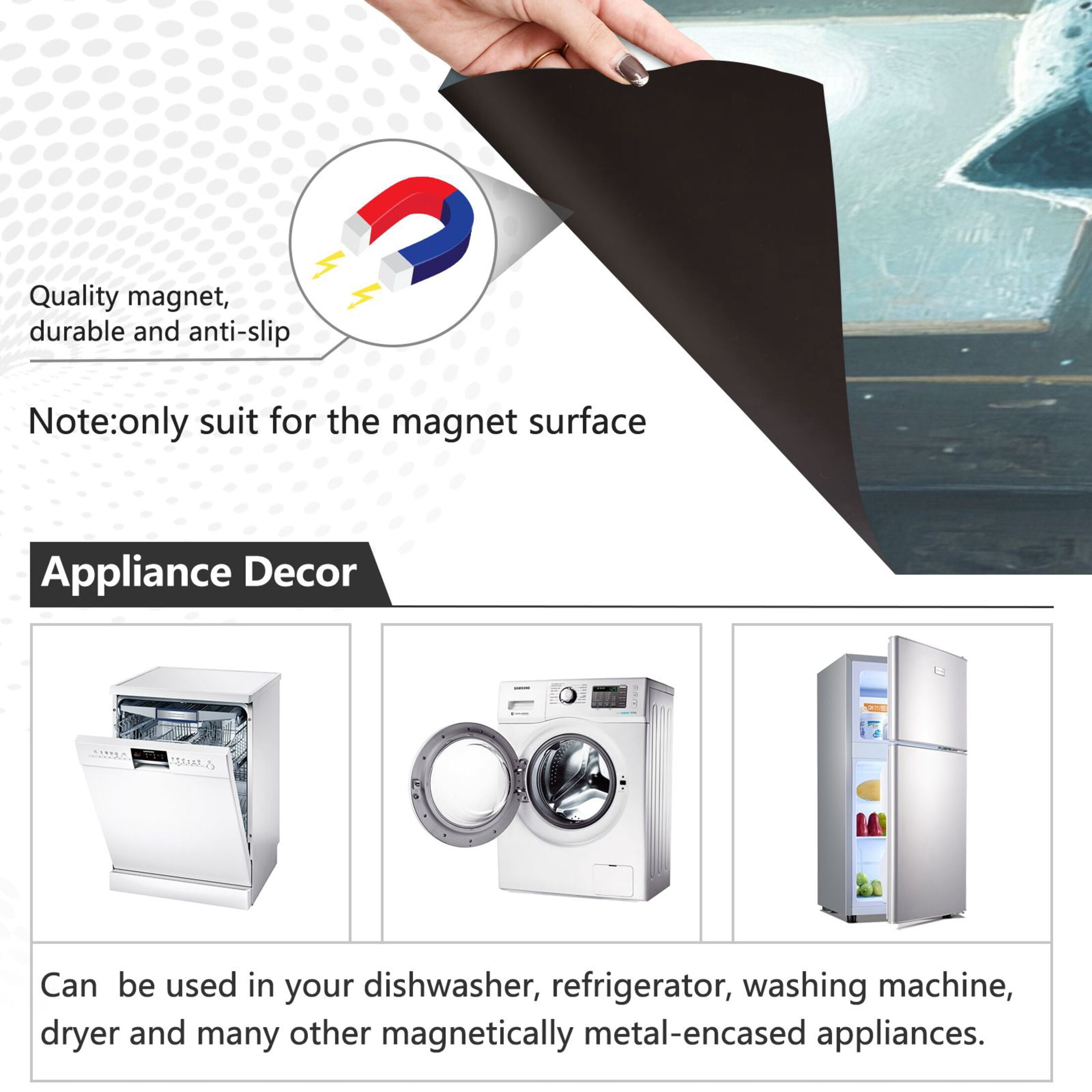 Dishwasher Magnetic Sticker 23x26 Inch Refrigerator Magnetic Sticker Washing Machine Magnetic Sticker Kitchen Panel Magnetic Sticker Home Decor Big Blue Eyes Cat