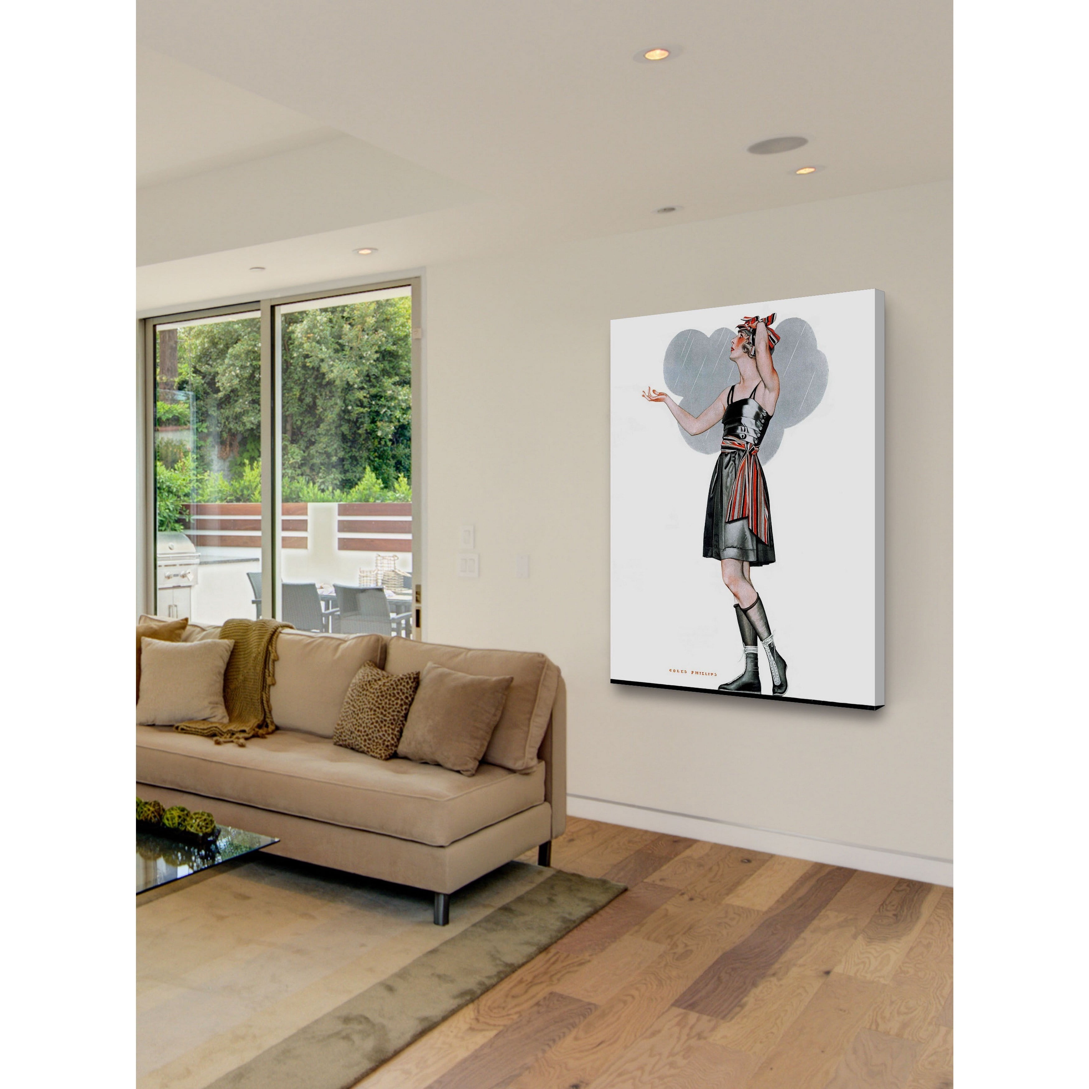 Marmont Hill "Bathing Beauty and Rain" by Coles Phillips Painting Print on Canvas
