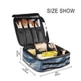 thumbnail image 3 of FORMRS Travel Makeup Bag Large Capacity Train Case Cosmetic Organizer with Adjustable Dividers, Night Floating Whale, 3 of 8