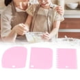 thumbnail image 4 of Cake Smoother, Cream Scraper Different Shapes High-quality Plastic Safe 3PCS/Set  For Cakes For Dough Bread Pink, 4 of 8