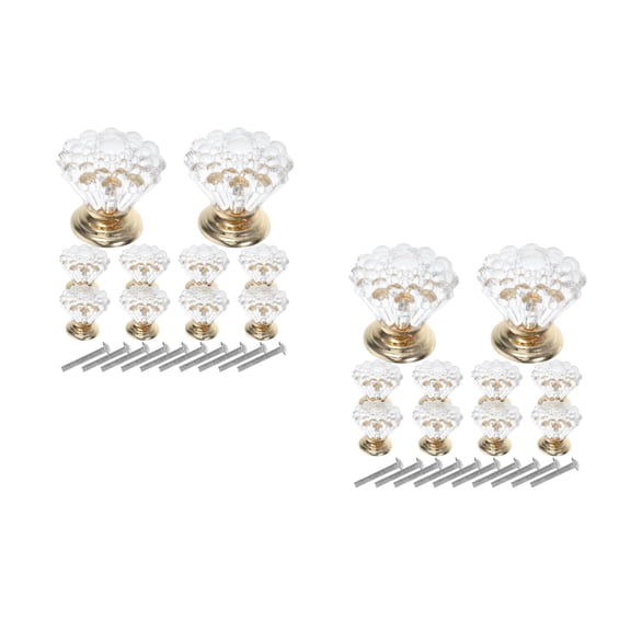 MLINS 20 pcs Clear Crystal Knobs For Dresser Drawers Single Hole Acrylic Drawer Knobs Decorative Pulls Handles For Kitchen Cabinets Bathroom And Closet Silver