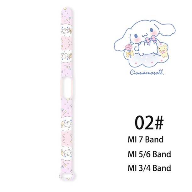 Sanrio-Correa de Hello Kitty para Xiaomi Mi Band, pulsera de silicona, regalo Kuromi, 7, 3, 6, 4, 5, bonito Anime, Cinnamoroll