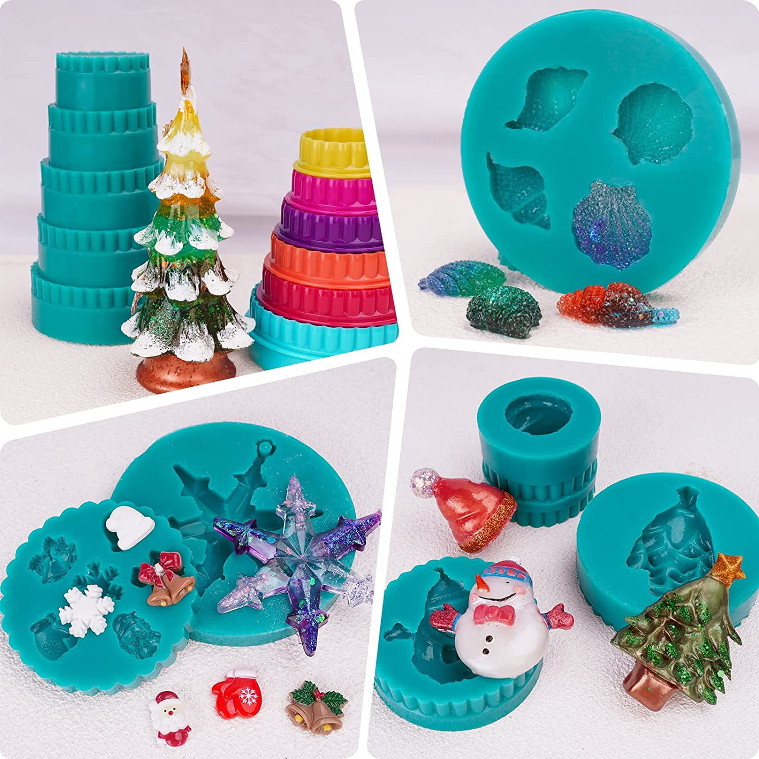 "LET'S RESIN Silicone Mold Kit - 70.5oz Jade Green, Super Elastic for Resin, Candle & DIY Molds (2KG)"
