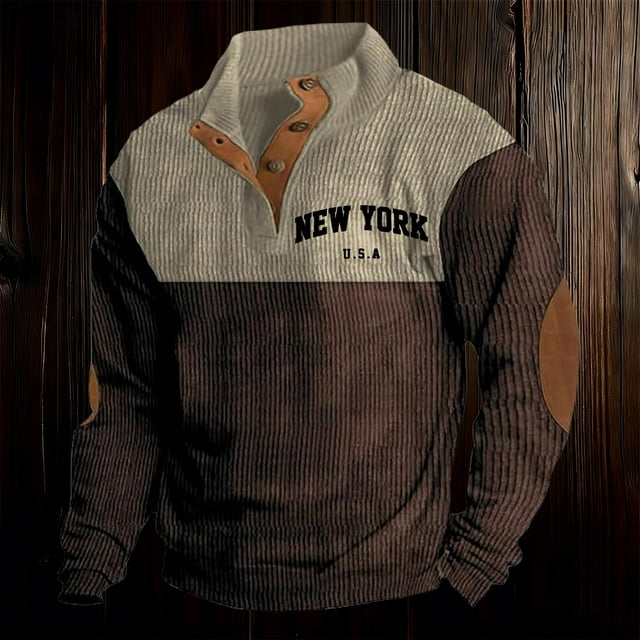 Chandail à Capuche Sans Capuche pour Hommes Manches Longues Col Rond Chandail pour Tous les Jours Mode Urbaine Décontracté avec Confort Doux et Style Moderne Haut pour Usage Quotidien