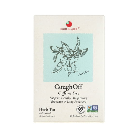 Health King Coughoff Herb Tea, Caffeine Free, Tea Bags, 20 Count
