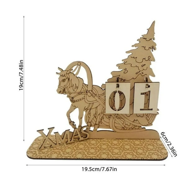 Calendario de Adviento de Navidad de 24 días, adornos de madera, decoración de escritorio para el hogar, regalo de Navidad, Noel, Año Nuevo
