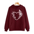 thumbnail image 3 of BJUTIR Womens Sweatshirt Oversized Hoodie Womens Casual Butterfly Printing Pullover Hooded Pocket Long Sleeve Sweatshirts, 3 of 4