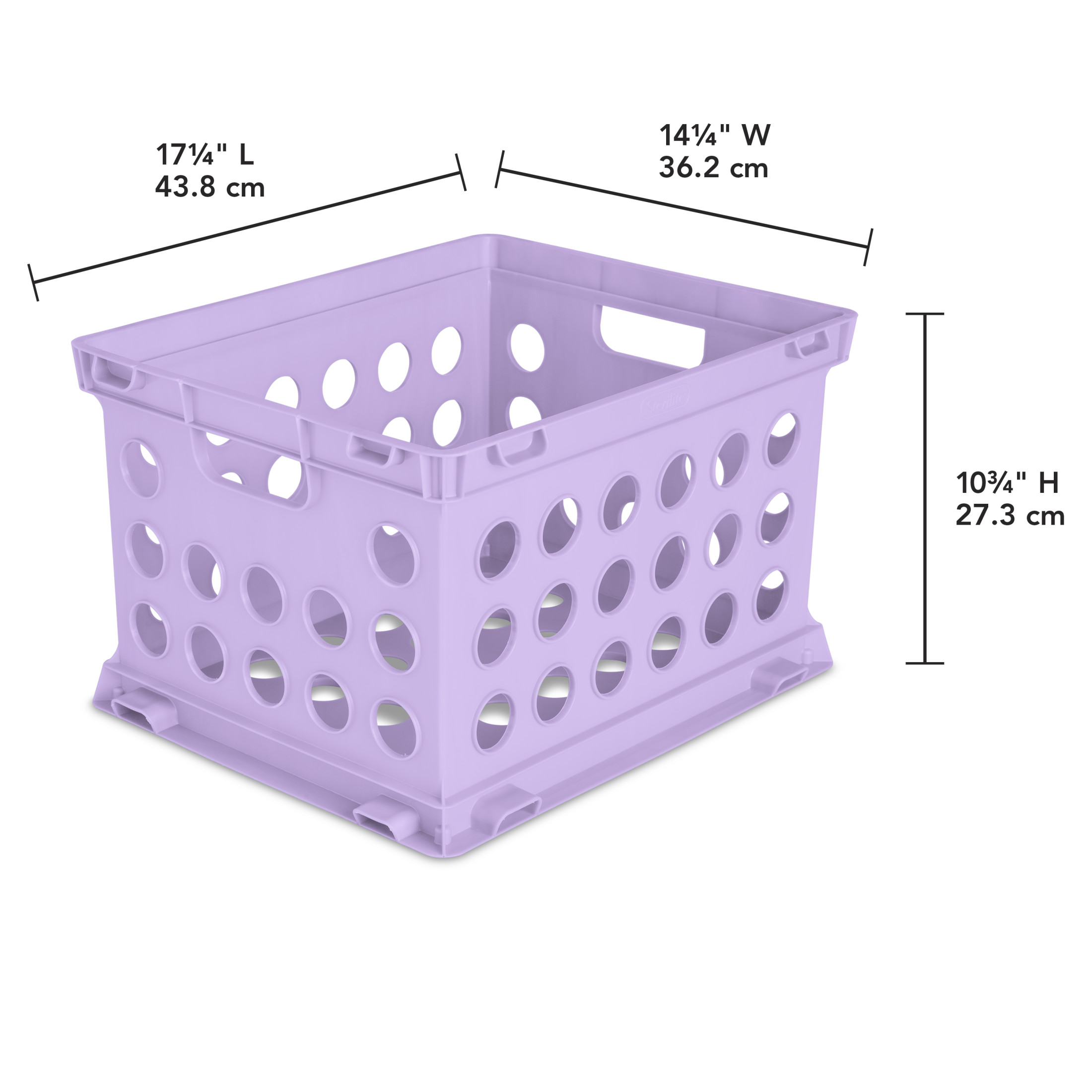 Sterilite File Crate, Versatile Plastic Bin with Through Handles, Letter or Legal-sized File Storage, Stackable, Lavender Sky