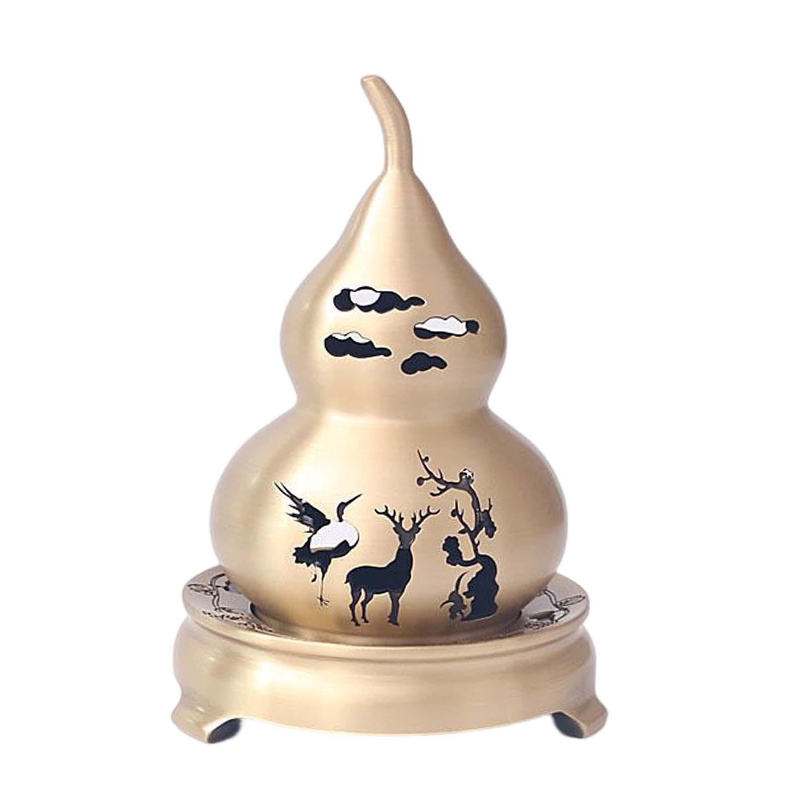 WLPZXP Brass Incense Stick Burner Holder Gourd Ornament Sculpture Decoration Censer for Small