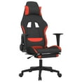 thumbnail image 3 of vidaXL Adult Solid Print Reclining Fabric PC Gaming Chair with Footrest and Swivel, Black/Red, 3 of 13
