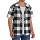 thumbnail image 2 of Balery Anchor Black Tartan Plaid Camisa Casual de Manga Corta con Botones para Hombre, Texturizada, Estilo Cubano, para Playa, Verano-Large, 2 of 5