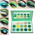 thumbnail image 2 of Paleta de sombras de ojos verde Aflano, sombra de ojos con purpurina verde altamente pigmentada, paletas de maquillaje de Navidad verde esmeralda bosque, hierba de lima amarilla, brujas Grinch, paleta, 2 of 3