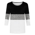thumbnail image 3 of Otvok 3/4 Sleeve T-Shirt Women'S 2025 Spring Summer Regular Printed Round Neck Three Quarter Sleeve Tshirt, 3 of 6
