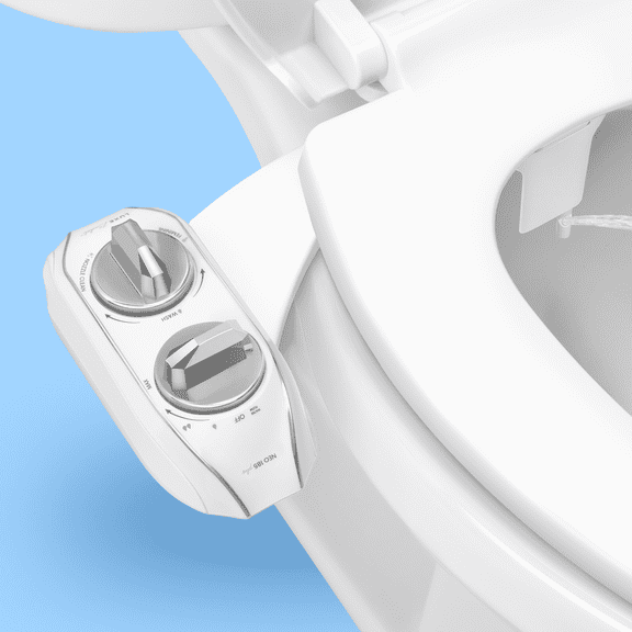 LUXE Bidet NEO 185 PLUS - Only Patented Bidet Attachment for Toilet Seat, Innovative Hinges to Clean, Slide-in Easy Install, Advanced 360° Self-Clean, Dual Nozzles, Feminine & Rear Wash (Chrome)
