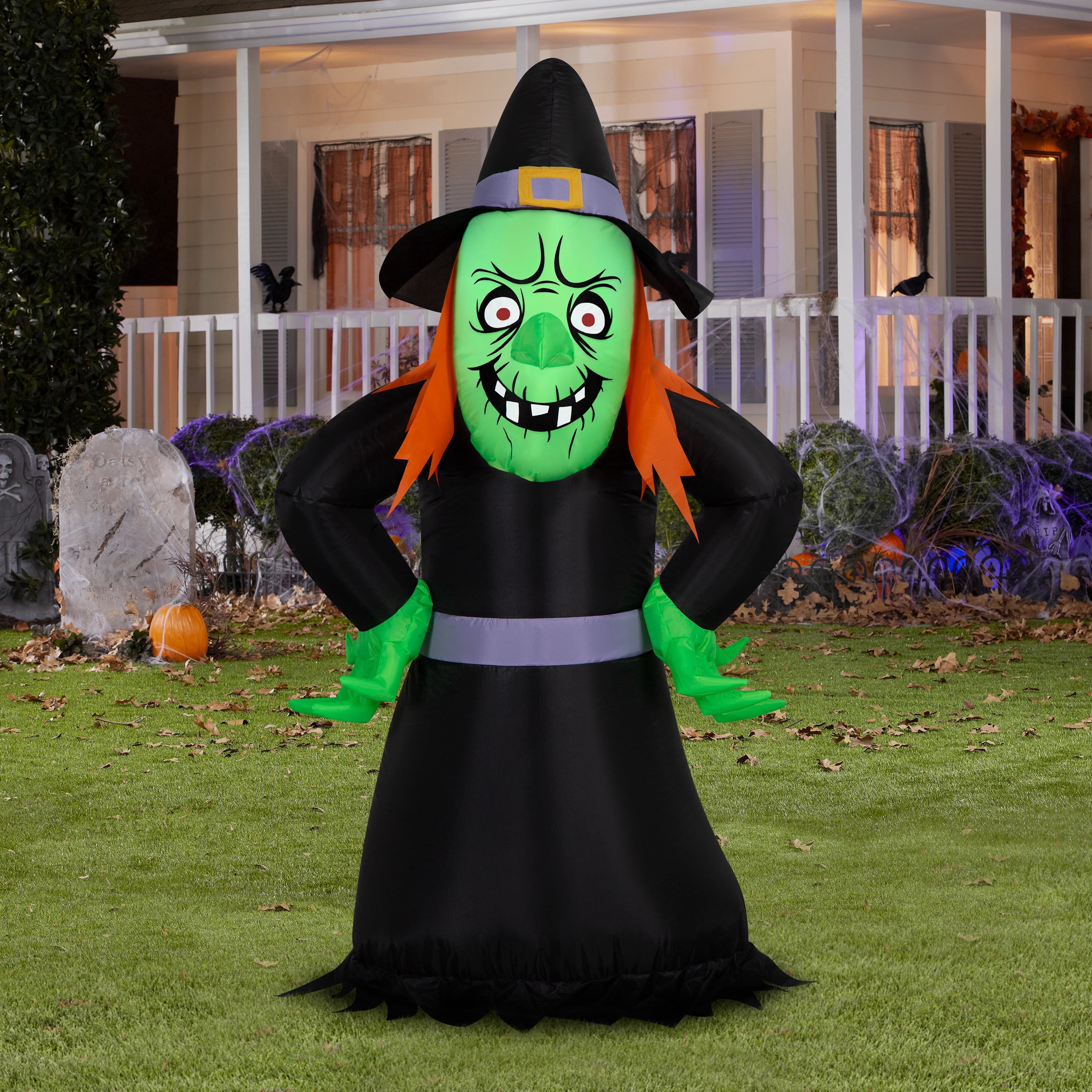 Scary Witch Airblown Yard Inflatable, Multicolor, 4', Halloween by Way To Celebrate
