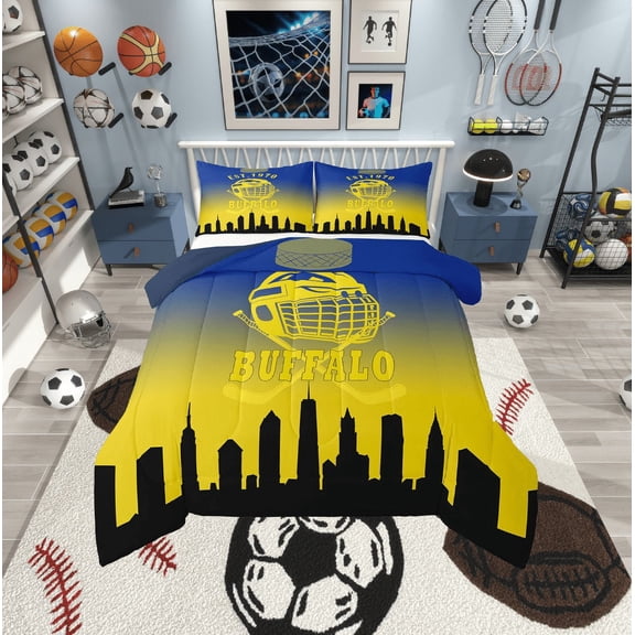 Erosebridal Eat Sleep Comforter Sets Twin Size, American Football Comforters & Duvets, Sports Lover Reversible Duvet Insert, Breathable Room Decor, 2-Piece
