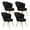 Black, variant on ClinQ Dining Chair Set of 2, Velvet Upholstered Vanity Chair, Curved Back Modern Armless Side Chair with Gold Legs for Bedroom Living Room, Gray