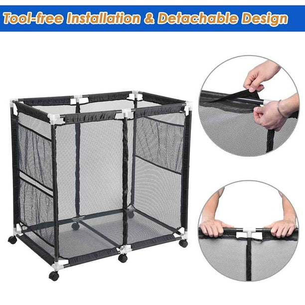 pool storage mesh bin