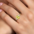 thumbnail image 4 of Gem Stone King 10K Yellow Gold Canary Mystic Topaz and White Moissanite 3-Stone Ring for Women | 1.76 Cttw | Oval 8X6MM | Gemstone November Birthstone | Size 5, 4 of 6