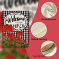 thumbnail image 3 of Home Decorative Welcome to Our Porch Geranium Spring Summer Garden Flag, Red Flower Black White Buffalo Plaid Check House Yard Outside Decoration Fall Autumn Farmhouse Outdoor Small Decor 12.5x18, 3 of 6