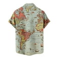 thumbnail image 5 of 2024 Beach Shirt for Men Funky Casual Button Down Short Sleeve Unisex Shirts Fashion World Map Print Summer Tops, 5 of 6