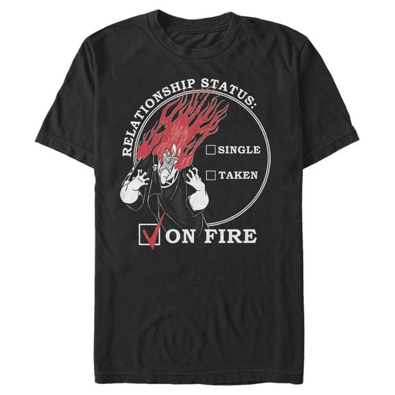 Men's Hercules Hades Valentine's Day Status, ON FIRE!  Graphic Tee Black 2X Large