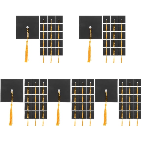 unbranded 150 pcs Tiny Graduation Caps for Cupcake Decor Cake Ornament Graduation Cupcake Supplies