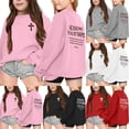 thumbnail image 4 of MUXiin Faith Over Fear Hoodie Youth 11-12 Trendy Y2k Cute Long Sleeve Letter Print Sweatshirts Cotton Blend Sweatshirt Casual Tops, 4 of 5