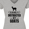 thumbnail image 4 of Inktastic Easily Distracted by Goats Women's V-Neck T-Shirt, 4 of 5