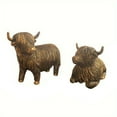thumbnail image 2 of SSZMDLB under $5 2Pcs Resin Cow Ornament, Garden Cow Ornament, Highland Cattle Home Decor Statue, Resin Animal Figure for Dining Table Foyer Display, Office Desk Decorative Piece, 2 of 9