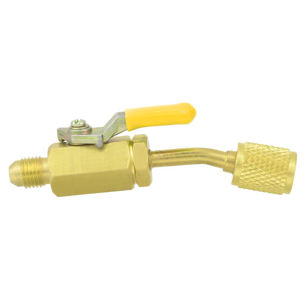 Tebru 1/4in Arc Brass Manual Shutoff Ball Valve R12/R134A/R410A for