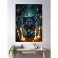 thumbnail image 2 of Witch Cat Poster Wall Art, Modern Wall Decor For Living Room Bedroom, 12x18 UNFRAMED, 2 of 3