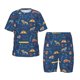 thumbnail image 1 of Fotbe French Bulldog Dog In Beret Pijama Estampada de 2 Piezas para Niños – Ropa de Dormir de Manga Corta Cómoda para Niños y Niñas, Camiseta y Shorts de Algodón-Large, 1 of 6