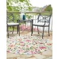 thumbnail image 3 of Unique Loom Outdoor Botanical Collection Area Rug - Buttercup (7' 10" Round Multi/Blue), 3 of 9