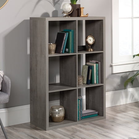 Sauder 6-Cube Organizer Storage Bookcase, Mystic Oak Finish