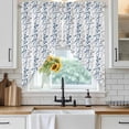 thumbnail image 6 of Navy Blue Grey Botanical Swag Valances for Windows, Kitchen Curtains 36 Inch Length 2 Panels Set, Spring Floral Summer Farmhouse Short Curtains for Small Windows Rod Pocket Cafe Curtains 28"x36", 6 of 8