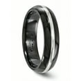 thumbnail image 5 of Edward Mirell Black Titanium and 14K Domed 6mm Band, 5 of 7